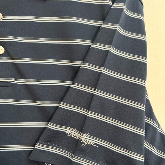 Walter Hagen 11 Majors Navy Striped Men's Golf Polo Shirt - Picture 3 of 5